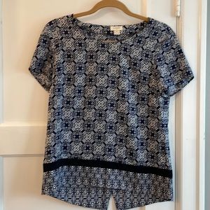 JCrew Short Sleeved Navy and White top